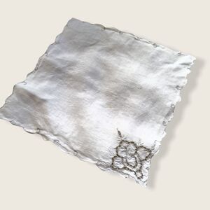 Vintage 30s Handmade Embroidered Doily/ Napkin